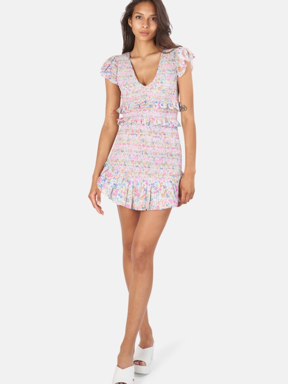 Love Shack Fancy Sonora Dress Size S Floral Smocked - Brand New